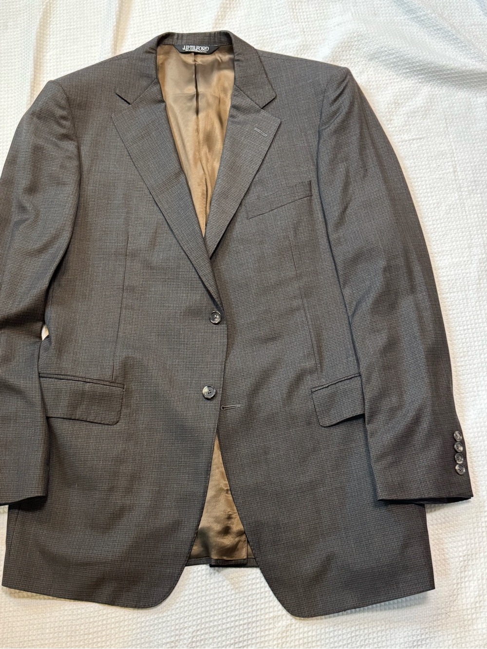 Samuelsohn for Harry Rosen olive green brown houndstooth jacket. 44L ( untagged)